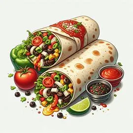 Delicious Chipotle burrito wrapped in a warm tortilla filled with rice, beans, meat, and toppings.

