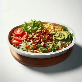 Chipotle veggie bowl, healthy Chipotle meal, customizable bowl, half portion bowl, fresh ingredients, vegetarian Chipotle, low-calorie bowl, plant-based Chipotle, Chipotle healthy options, Chipotle bowl 202.
