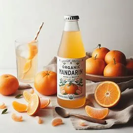 Refreshing Organic Mandarin Agua Fresca served in a clear glass.

