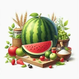 Fresh organic watermelon slices served chilled for a naturally sweet and hydrating treat.

