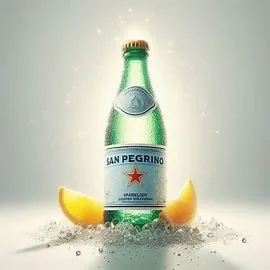 Bottle of San Pellegrino Sparkling Natural Mineral Water.

