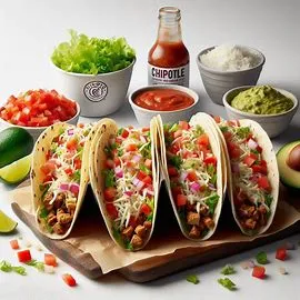 Tacos Chipotle, Chipotle tacos, Chipotle menu, Mexican tacos, Chipotle recipes, customizable tacos, Chipotle nutrition, soft tacos, crispy tacos, vegan tacos.

