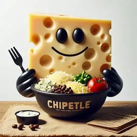 A close-up of chipotle cheese blend used in burritos and bowls.