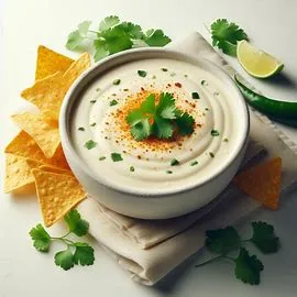 Side of warm queso blanco in a small serving cup. chipotle Side of Queso Blanco